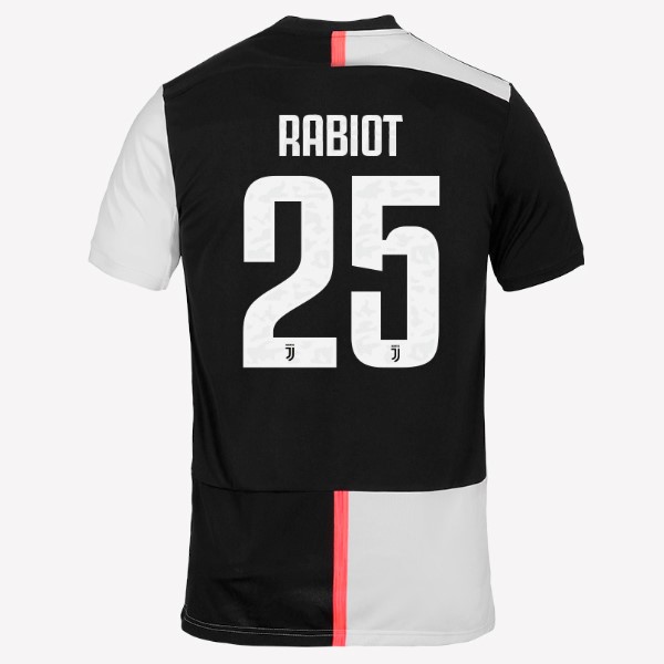 Camiseta Juventus NO.25 Rabiot 1ª Kit 2019 2020 Blanco Negro